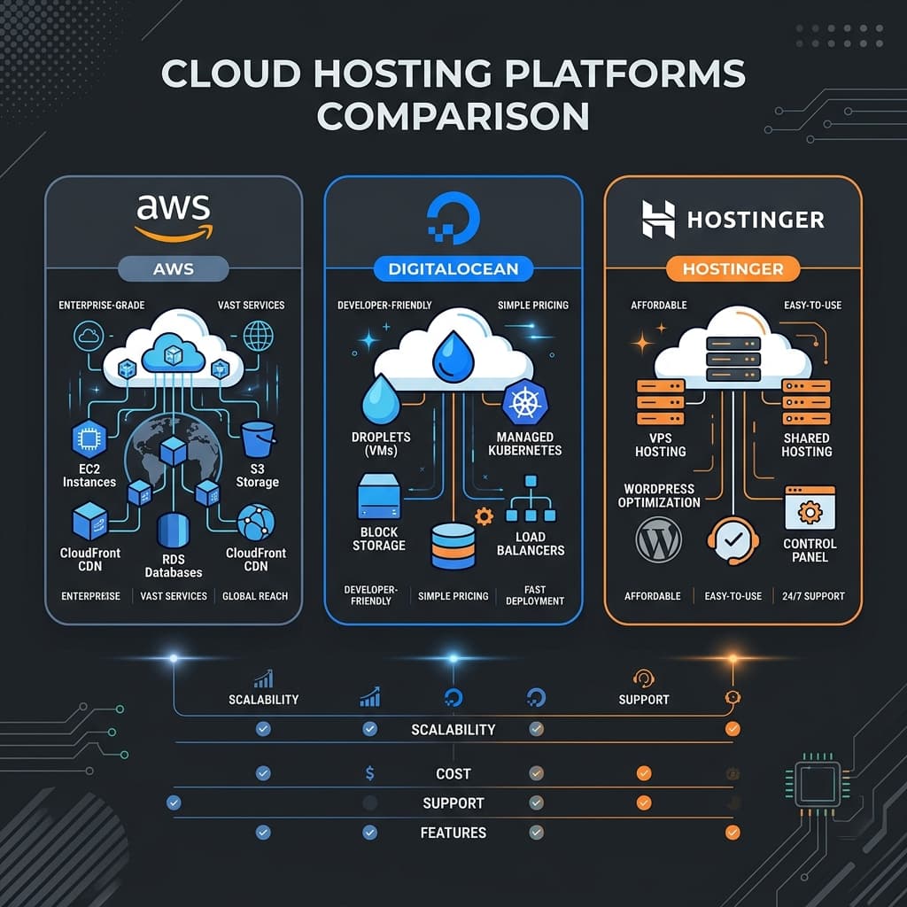 DigitalOcean vs Hostinger vs AWS: Choosing the Right Hosting for Your App